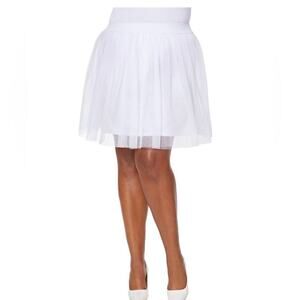 Spirit White Sparkling Tulle Mini Skirt Size Medium
